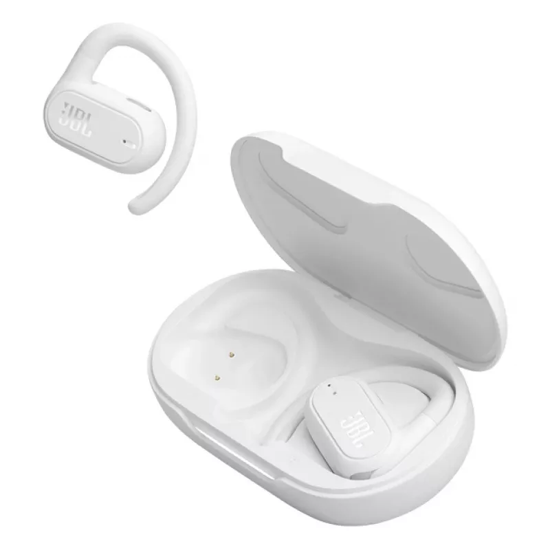 JBL Soundgear Sense ausinės, tikras belaidis stereo (TWS), ausų kabliukai, skambučiai/muzika, USB Type-C, Bluetooth, balta