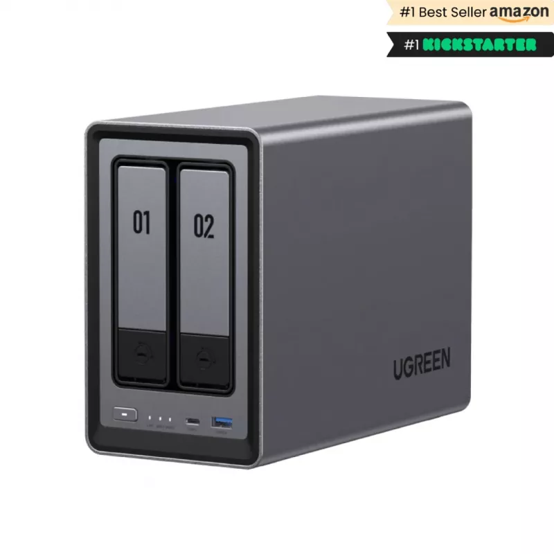 Ugreen NASync DXP2800 NAS sistema 2 diskų kompaktiška Intel® N N100 8 GB DDR5 0 TB UGOS Pro juoda