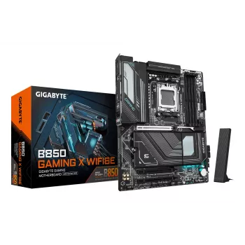 GIGABYTE B850 GAMING X WIFI6E pagrindinė plokštė – AMD Ryzen 9000 serijos procesoriams, 12+2+2 fazių skaitmeninis VRM, iki 8200MHz DDR5 (OC), 1xPCIe 5.0 + 2xPCIe 4.0 M.2, 2.5LAN, WIFI 6E, USB 3.2 Gen 2x2