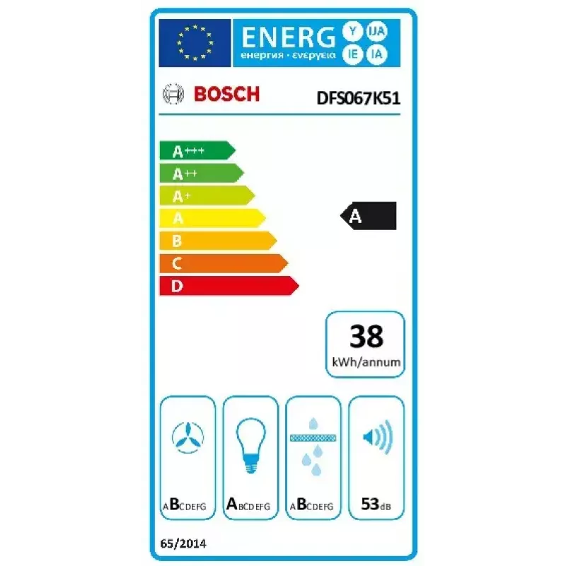 Bosch Serie 8 DFS067K51 gartraukis Pusiau įmontuojamas (ištraukiamas) Nerūdijantis plienas 717 m³/h