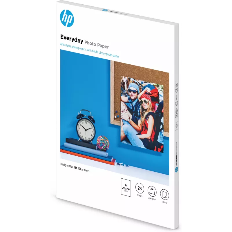 HP Everyday Photo Paper, Glossy, 200 g/m², A4 (210 x 297 mm), 25 lapai