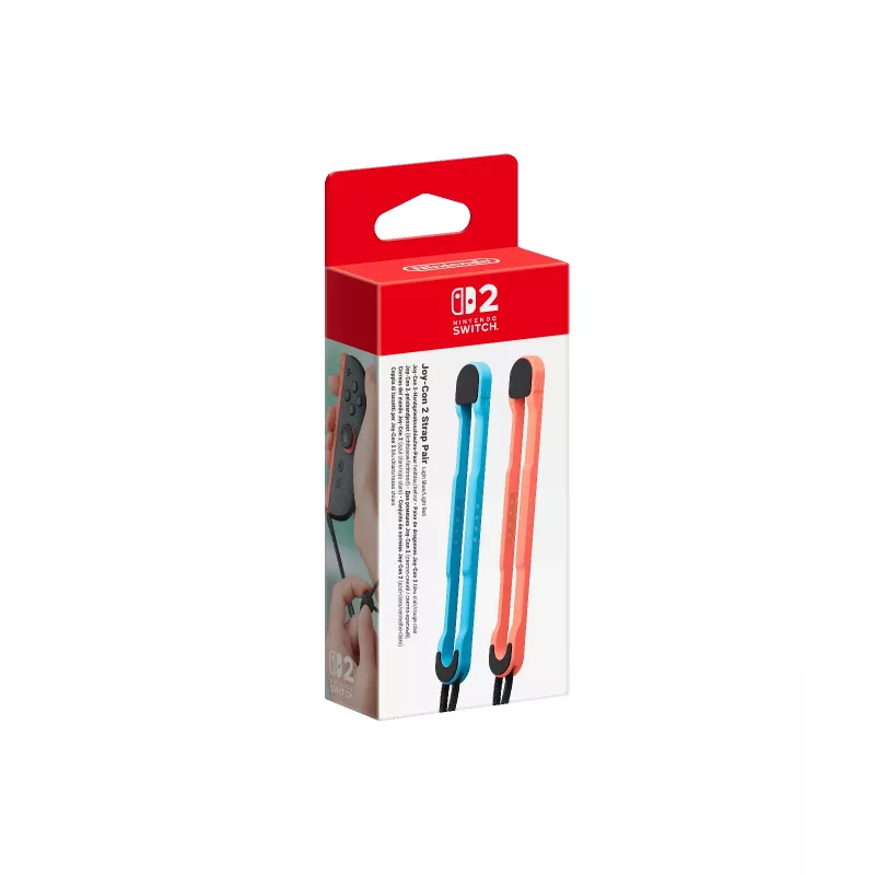 Nintendo Joy-Con 2 dirželiai (2 vnt. rinkinys) šviesiai mėlyni / šviesiai raudoni, Nintendo Switch 2, Rankos dirželis, Mėlyna, Raudona, Nintendo, Joy-Con 2, Kinija