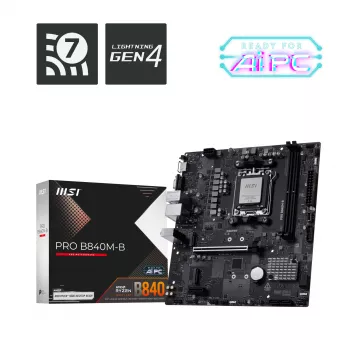 MSI PRO B840M-B pagrindinė plokštė AMD B840 Socket AM5 micro ATX