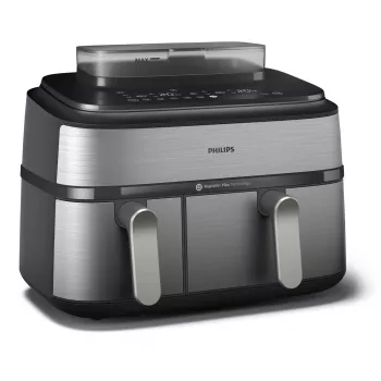 Philips 5000 serijos NA555/00 gruzdintuvė Dviguba 9 L Laisvai pastatoma 2750 W Karšto oro gruzdintuvė Sidabrinė