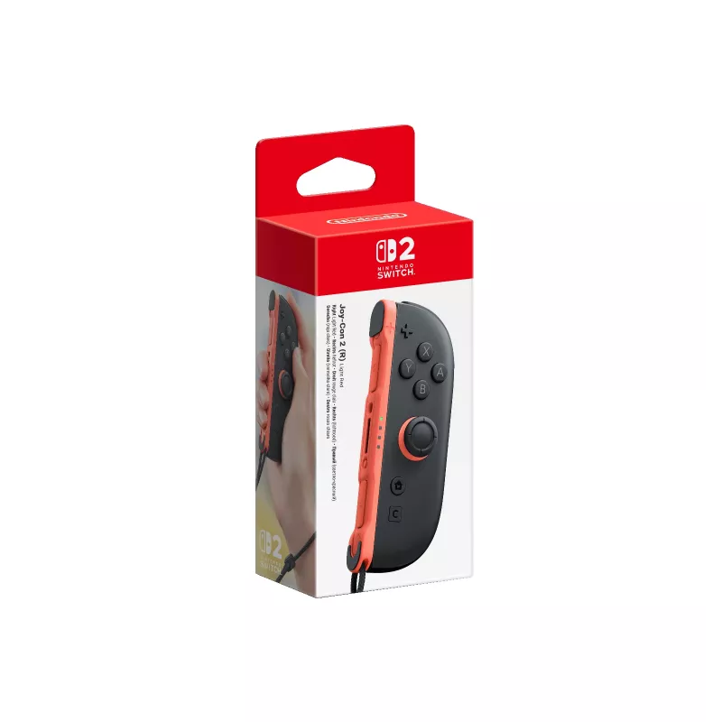 Nintendo Joy-Con 2 (R) Light Red, vairasvirtė, Nintendo Switch 2, Home mygtukas, analoginis / skaitmeninis, belaidis, Bluetooth