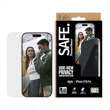 PanzerGlass SAFE. by ® 2 krypčių privatumo ekrano apsauga iPhone 17 | iPhone 16 Pro | Ultra-Wide Fit su EasyAligner