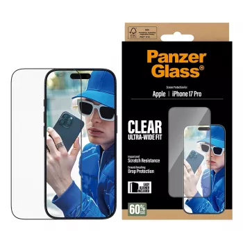 Ekrano apsauga PanzerGlass iPhone 17 Pro Ultra-Wide Fit EasyAligner atspari įbrėžimams ir smūgiams