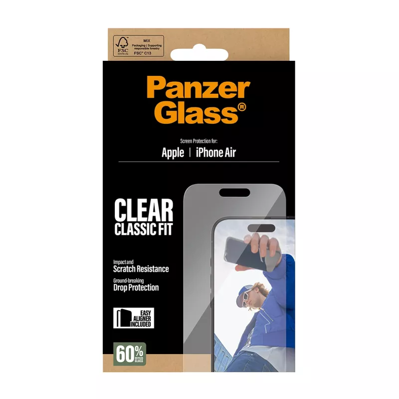 PanzerGlass ® Ekrano apsauga iPhone Air | Classic Fit su EasyAligner