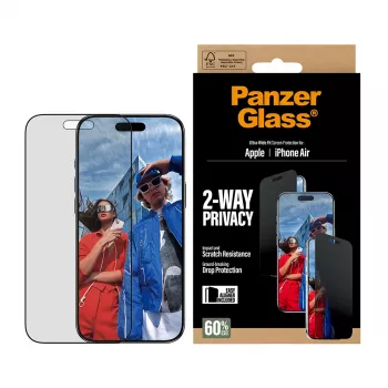 PanzerGlass ® 2-Way privatumo ekrano apsauga iPhone Air | Ultra-Wide Fit su EasyAligner