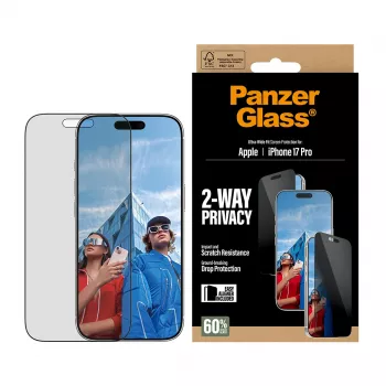 PanzerGlass ® 2-Way Privacy Screen Protector iPhone 17 Pro | Ultra-Wide Fit su EasyAligner