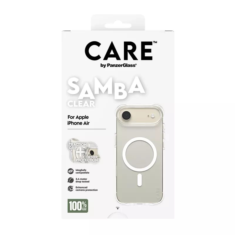 PanzerGlass CARE™ by ® Samba dėklas permatomas su balta MagSafe iPhone Air
