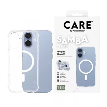 Dėklas PanzerGlass CARE by Fashionable Case Samba Skaidrus su balta MagSafe iPhone 17