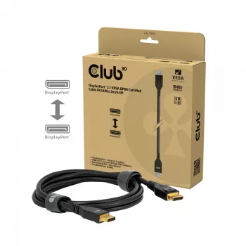 CLUB3D DisplayPort™ 2.1 VESA DP80 Certified kabelis 8K240Hz 2m/6.56ft