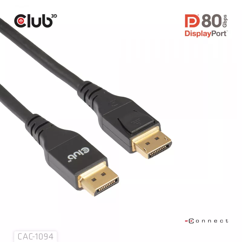 CLUB3D DisplayPort™ 2.1 VESA DP80 Certified kabelis 8K240Hz 2m/6.56ft