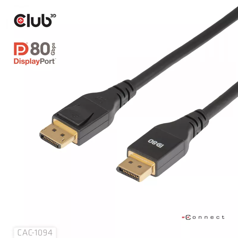 CLUB3D DisplayPort™ 2.1 VESA DP80 Certified kabelis 8K240Hz 2m/6.56ft