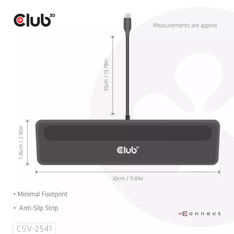 Dokingo stotelė club 3d CSV-2541 USB-C su HDMI ir DisplayPort išvestimis