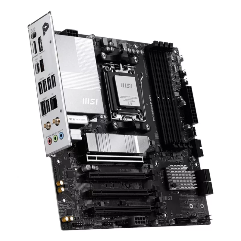 Motininė plokštė MSI PRO B850M-P WIFI micro ATX, AMD B850, Socket AM5, 4×DDR5 DIMM, 3×M.2, Wi‑Fi 7, 5Gb LAN
