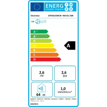 Elektrinis mobilus kondicionierius Electrolux EXP26U339CW 64 dB Baltas
