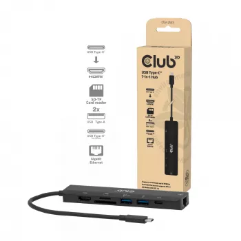 CLUB3D CSV-2553 sąsajos šakotuvas USB Type-C 5000 Mbit/s Juoda