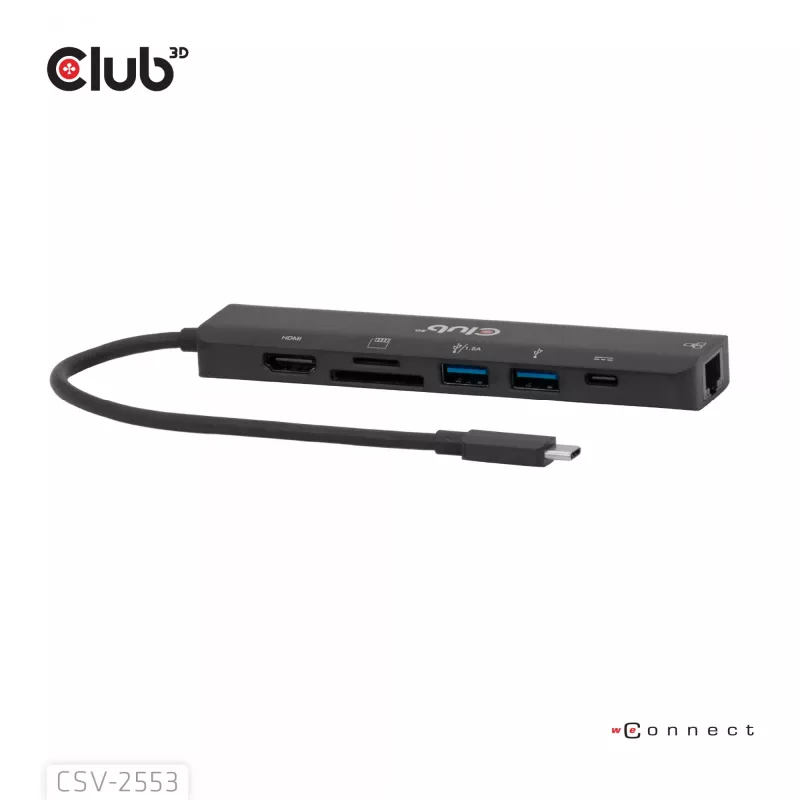 CLUB3D CSV-2553 sąsajos šakotuvas USB Type-C 5000 Mbit/s Juoda
