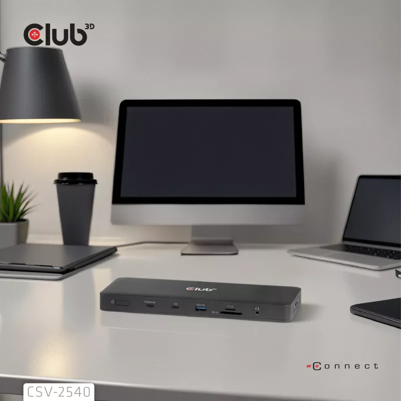 Docking stotelė CLUB 3D 14-1 USB-C Quad Display USB4 su 2× USB 2.0 prievadais