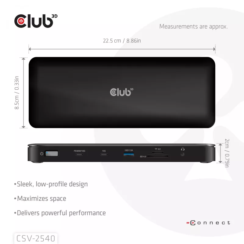 Docking stotelė CLUB 3D 14-1 USB-C Quad Display USB4 su 2× USB 2.0 prievadais