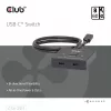 CLUB3D USB-C® dvipusis vaizdo + duomenų + PD jungiklis, USB Type-C, 2x DisplayPort, 7680 x 4320 pikselių, juoda, 8K Ultra HD, 120 Hz