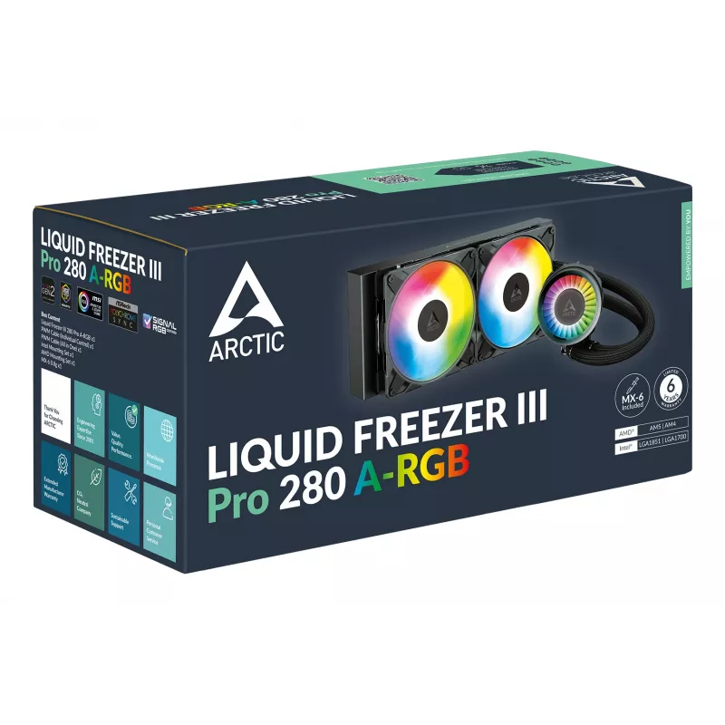 ARCTIC Liquid Freezer III Pro 280 A-RGB - Daugiaplatforminis viskas viename CPU vandens aušintuvas su A-RGB