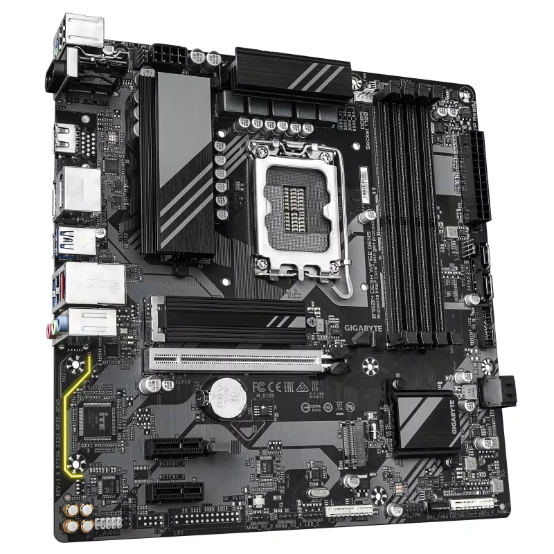 GIGABYTE B760M DS3H WIFI6E GEN5 pagrindinė plokštė – palaiko Intel Core 14-osios kartos procesorius, 6+2+1 fazių skaitmeninis VRM, iki 5600 MHz DDR5, 2xPCIe 4.0 M.2, Wi-Fi 6E, 2,5GbE LAN, USB 3.2 Gen2