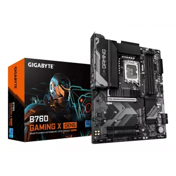 GIGABYTE B760 GAMING X GEN5 pagrindinė plokštė – palaiko 14-os kartos Intel Core procesorius, 8+1+1 fazių VRM, iki 5600MHz DDR5, 3xPCIe 4.0 M.2, 2.5 GbE LAN, USB 3.2 Gen 2