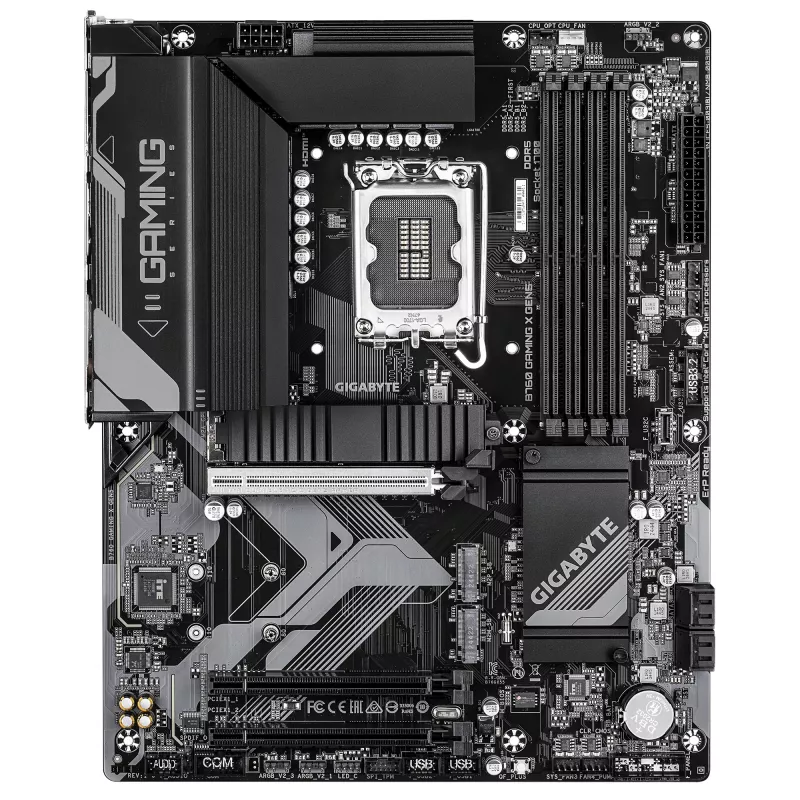 GIGABYTE B760 GAMING X GEN5 pagrindinė plokštė – palaiko 14-os kartos Intel Core procesorius, 8+1+1 fazių VRM, iki 5600MHz DDR5, 3xPCIe 4.0 M.2, 2.5 GbE LAN, USB 3.2 Gen 2