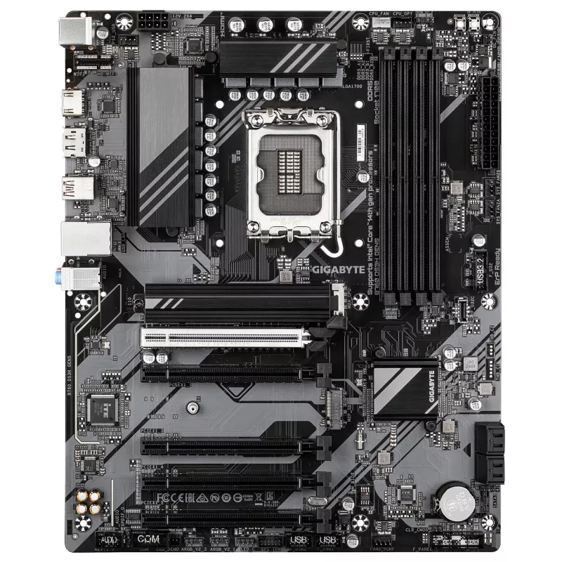 GIGABYTE B760 DS3H GEN5 pagrindinė plokštė – palaiko Intel Core 14-osios kartos procesorius, 8+2+1 fazių skaitmeninis VRM, iki 5600MHz DDR5, 2xPCIe 4.0 M.2, 1GbE LAN, USB 3.2 Gen 2x2