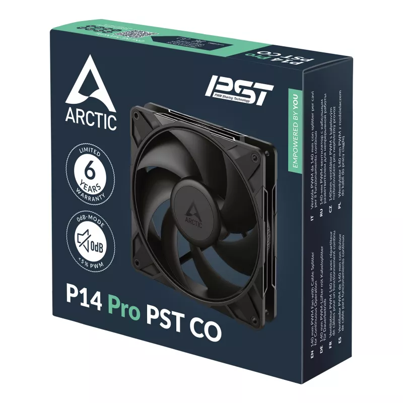 ARCTIC P14 Pro PST CO 140 mm PWM ventiliatorius su kabelių skirstytuvu, skirtas nepertraukiamam veikimui