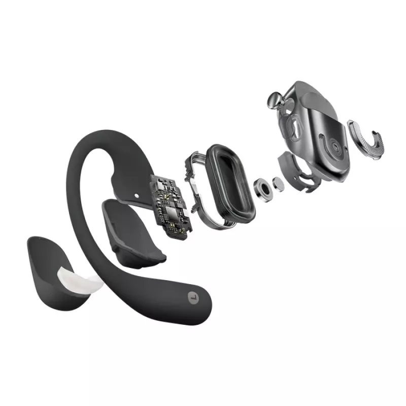 SHOKZ OpenFit 2+ ausinės belaidės užkabinamos už ausies, į ausį įdedamos Skambučiai / Muzika Bluetooth juoda