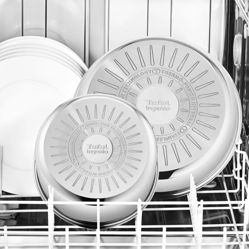 Puodų rinkinys Tefal Ingenio L897SJ04 20 vnt. — nerūdijantis plienas, nelipni danga, įskaitant 5 keptuves, 3 puodus, wok, 4 dangčius
