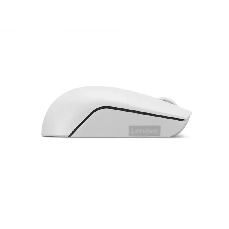 Belaidė kompaktiška pelė Lenovo Compact Mouse su baterija — ambidekstrinė, 1000 DPI, RF belaidė, 3 mygtukai, pilka