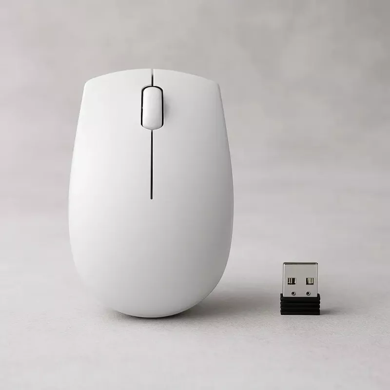 Belaidė kompaktiška pelė Lenovo Compact Mouse su baterija — ambidekstrinė, 1000 DPI, RF belaidė, 3 mygtukai, pilka