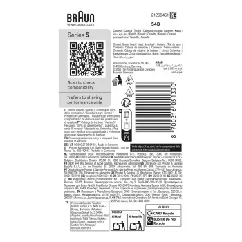 Skutimosi galvutė BRAUN Series 5 54 B — 1 atsarginė galvutė, juodas nerūdijantis plienas