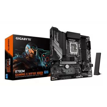 GIGABYTE B760M GAMING X WIFI6E GEN5 Micro ATX pagrindinė plokštė, LGA1700, B760, DDR5 iki 5600MHz, 4 DIMM, 2x PCIe 4.0 M.2, Wi‑Fi 6E, 2.5GbE