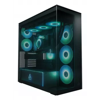 ARCTIC Xtender (Black) Premium E-ATX PC Case, Midi Tower, PC, Black, EATX, Metal, Tempered glass, Gaming
