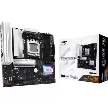 ASRock pagrindinė plokštė A620AM Pro Rs AM5 AMD A620A 4 x DDR5 1 x HDMI 2.1 TMDS/FRL 8G suderinamas 1 x DisplayPort 1.4 su DSC mATX