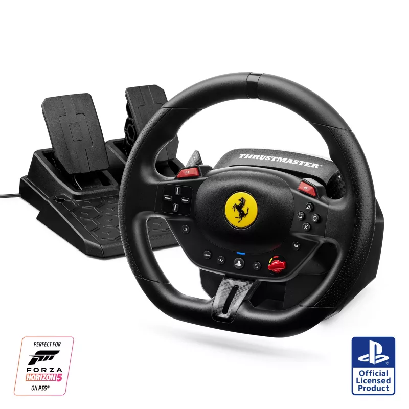 Thrustmaster T98-P FERRARI 296 GTB Juodas Vairas + Pedalai PC, PlayStation 4, PlayStation 5