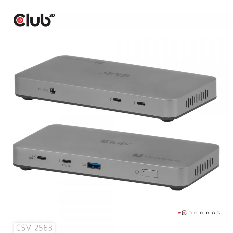CLUB3D CSV-2563 5-1 Thunderbolt™ 5 Hub Triple video 5K60Hz Thunderbolt™ Share Certifikuotas 180 W