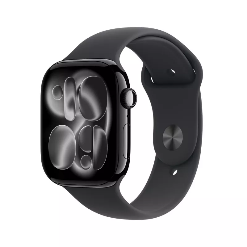 APPLE Watch Series 11 GPS 46mm, juodas aliumininis korpusas su juodu sportiniu dirželiu S/M