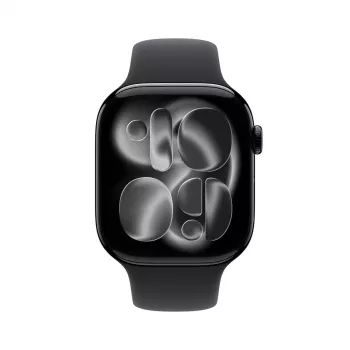 APPLE Watch Series 11 GPS 46mm, juodas aliumininis korpusas su juodu sportiniu dirželiu S/M