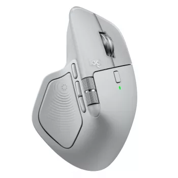 Logitech pelė MX Master 4 — dešinei rankai, lazerinė 8000 DPI, RF belaidis + Bluetooth, 8 mygtukai, pilka