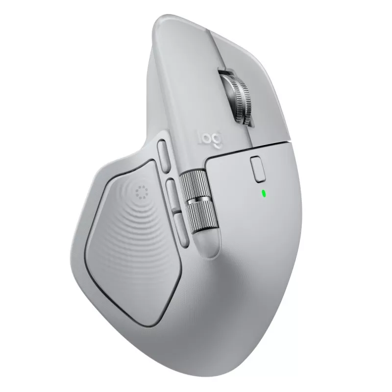 Logitech pelė MX Master 4 — dešinei rankai, lazerinė 8000 DPI, RF belaidis + Bluetooth, 8 mygtukai, pilka