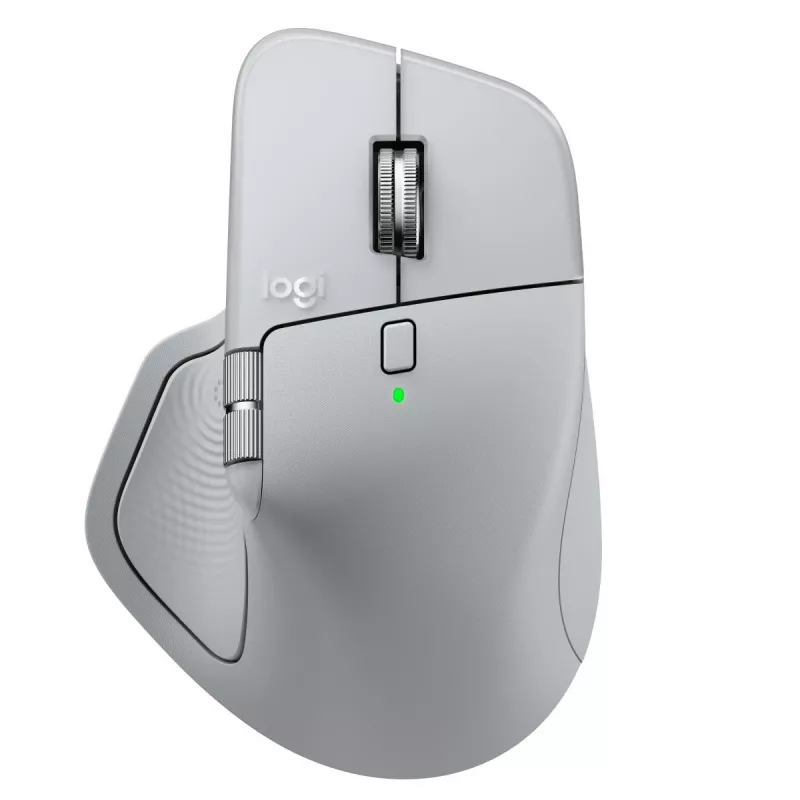 Logitech pelė MX Master 4 — dešinei rankai, lazerinė 8000 DPI, RF belaidis + Bluetooth, 8 mygtukai, pilka