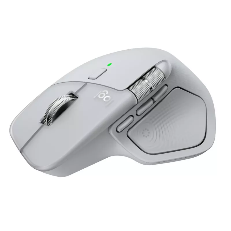 Logitech pelė MX Master 4 — dešinei rankai, lazerinė 8000 DPI, RF belaidis + Bluetooth, 8 mygtukai, pilka