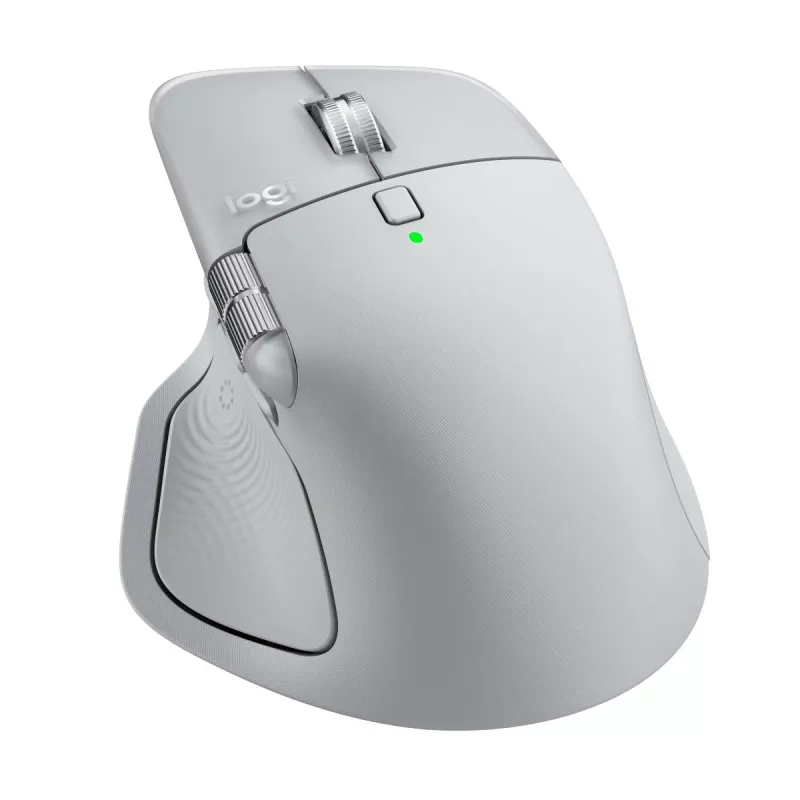 Logitech pelė MX Master 4 — dešinei rankai, lazerinė 8000 DPI, RF belaidis + Bluetooth, 8 mygtukai, pilka